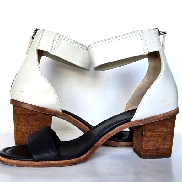 Frye Black and White Leather Sandals - Picture 2 of 7